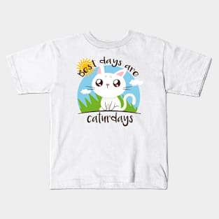 Best Days Are Caturdays Summer Kids T-Shirt